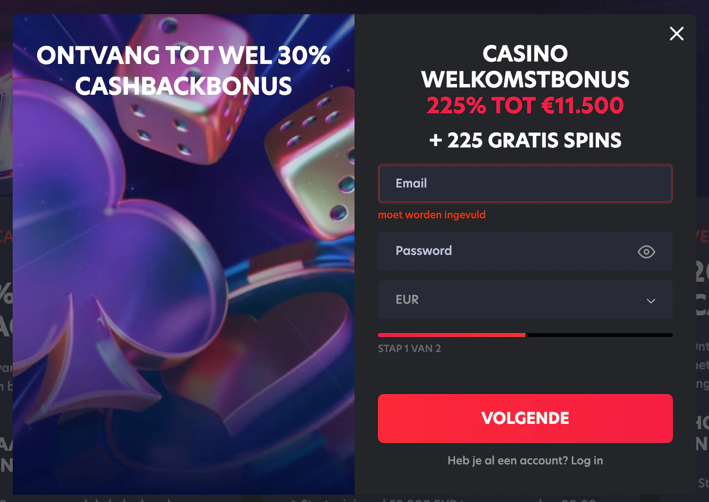 Eenvoudig en snel een account registreren bij 1Red Casino