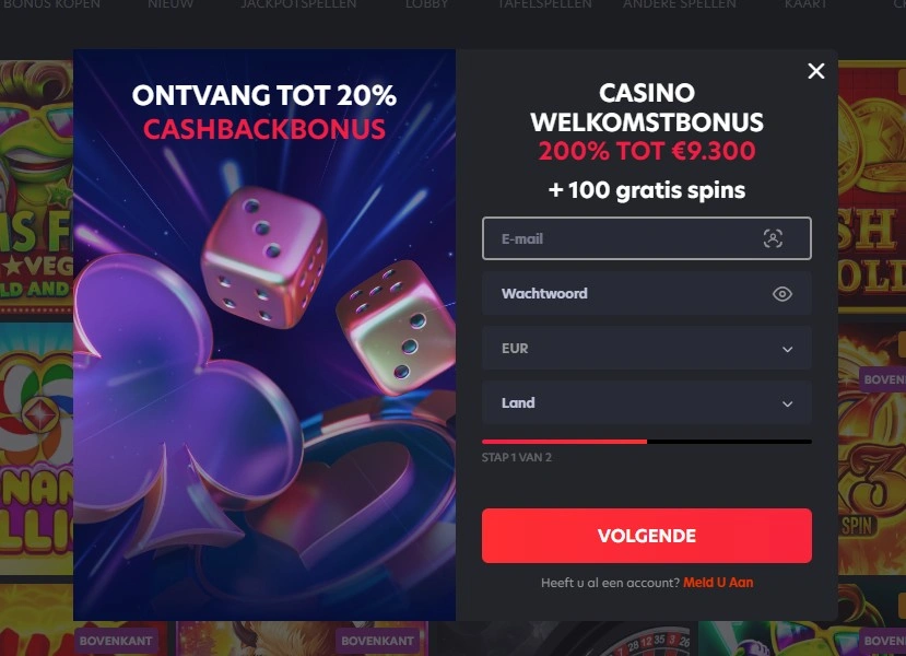 1red Casino registratieproces voor nieuwe spelers