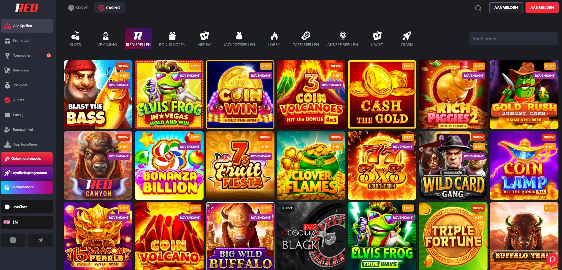 1red Casino live gokkasten